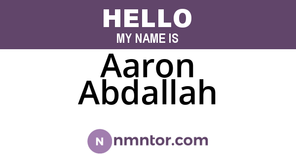 Aaron Abdallah