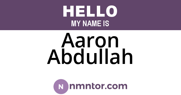 Aaron Abdullah