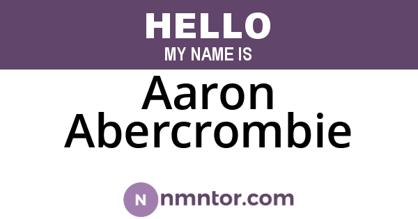 Aaron Abercrombie
