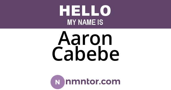 Aaron Cabebe