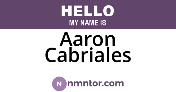 Aaron Cabriales