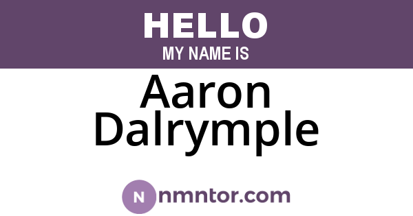 Aaron Dalrymple