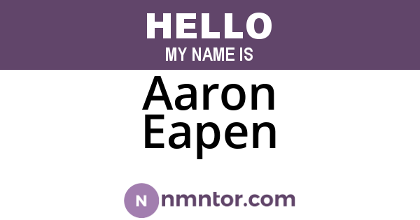 Aaron Eapen