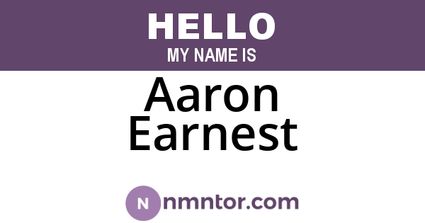 Aaron Earnest