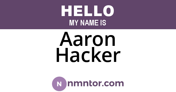Aaron Hacker
