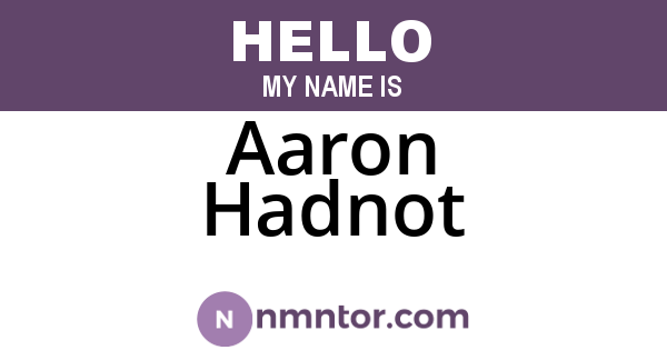 Aaron Hadnot