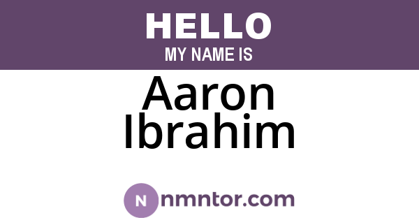 Aaron Ibrahim