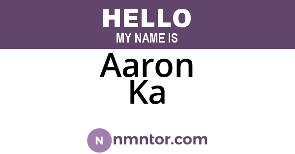 Aaron Ka