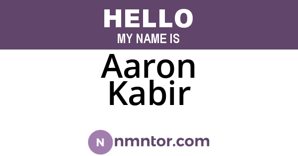 Aaron Kabir