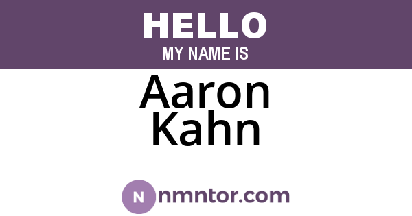 Aaron Kahn