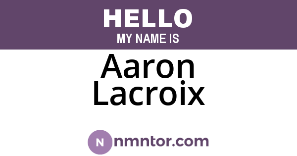 Aaron Lacroix