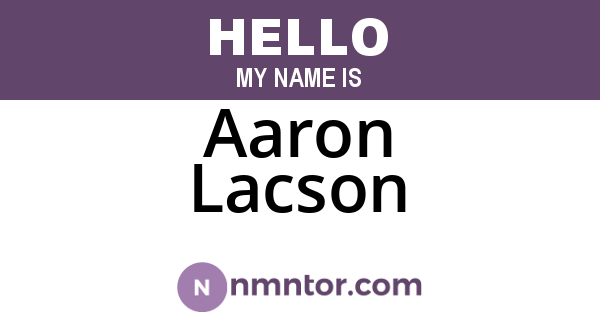 Aaron Lacson