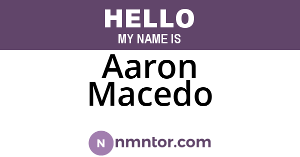 Aaron Macedo