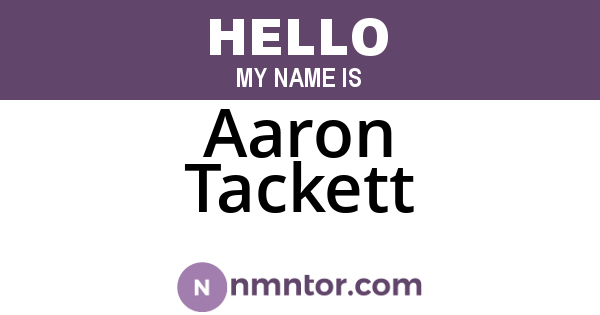 Aaron Tackett