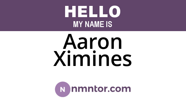 Aaron Ximines