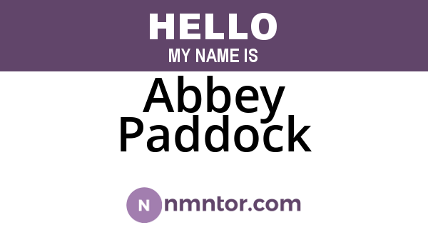 Abbey Paddock