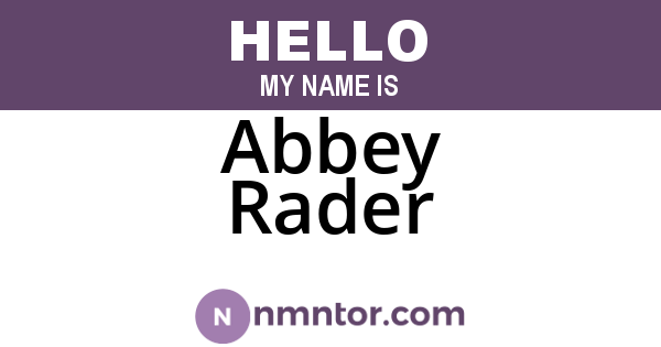 Abbey Rader