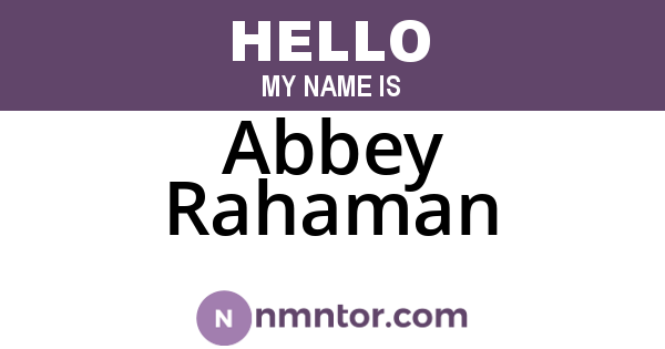 Abbey Rahaman