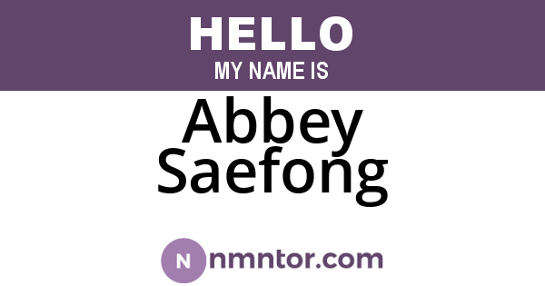 Abbey Saefong
