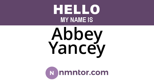 Abbey Yancey