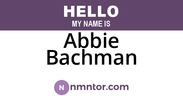 Abbie Bachman