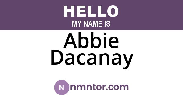 Abbie Dacanay