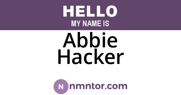 Abbie Hacker