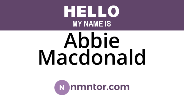 Abbie Macdonald