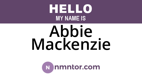 Abbie Mackenzie