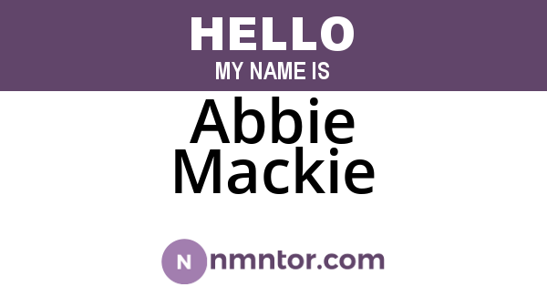 Abbie Mackie