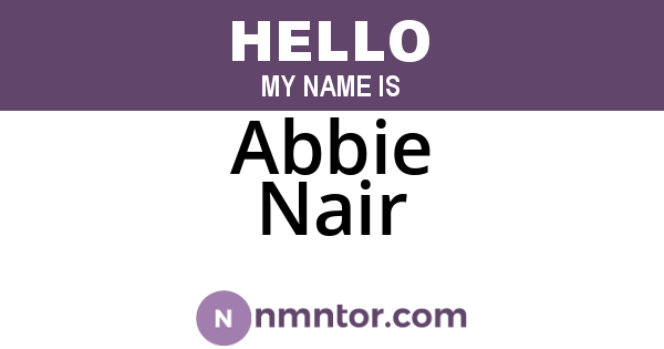 Abbie Nair