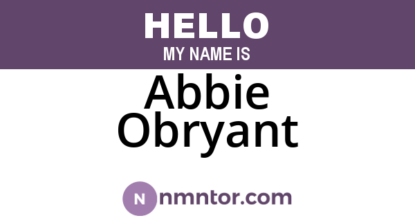 Abbie Obryant