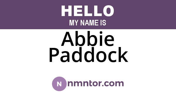 Abbie Paddock