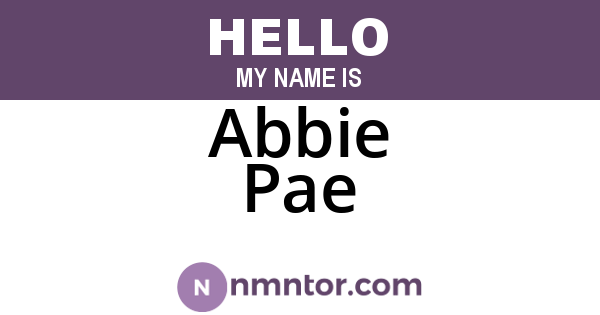 Abbie Pae