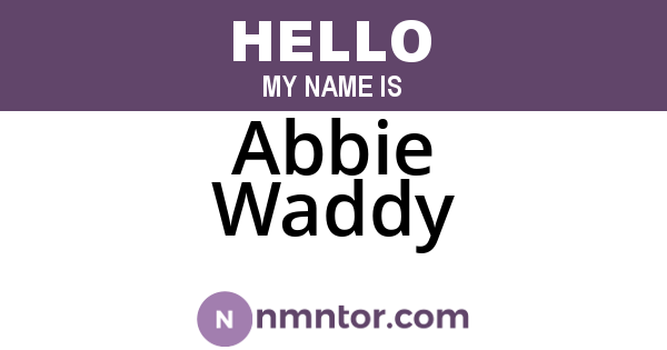 Abbie Waddy