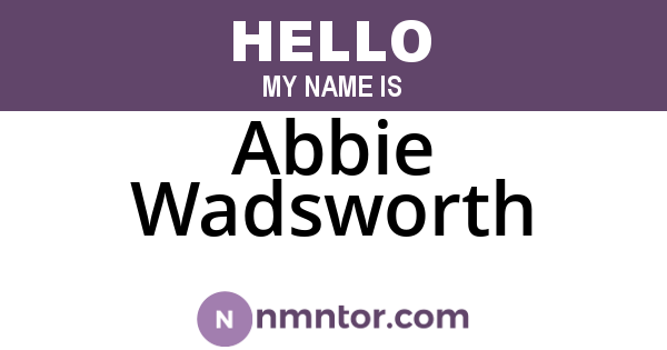 Abbie Wadsworth