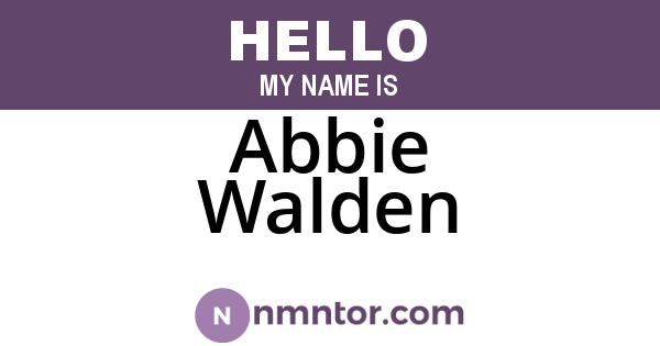 Abbie Walden