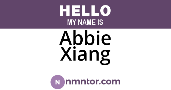 Abbie Xiang