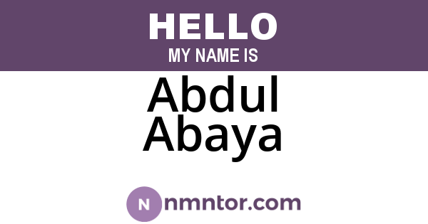 Abdul Abaya