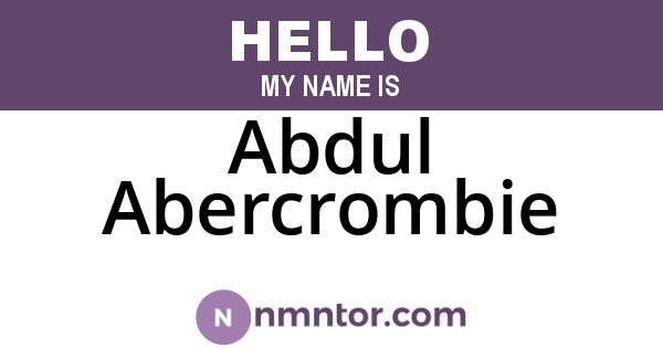Abdul Abercrombie