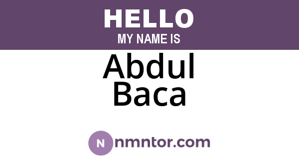 Abdul Baca