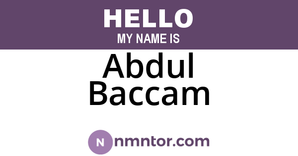 Abdul Baccam