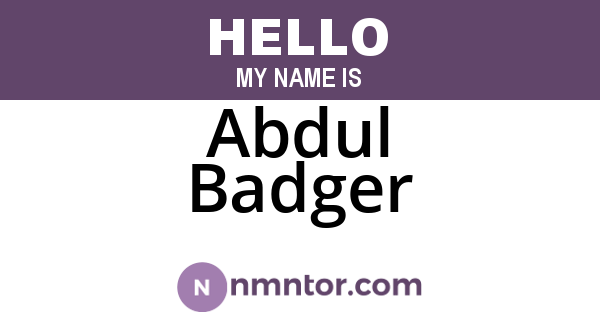 Abdul Badger