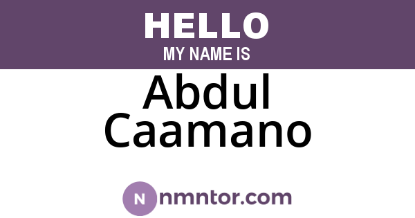 Abdul Caamano