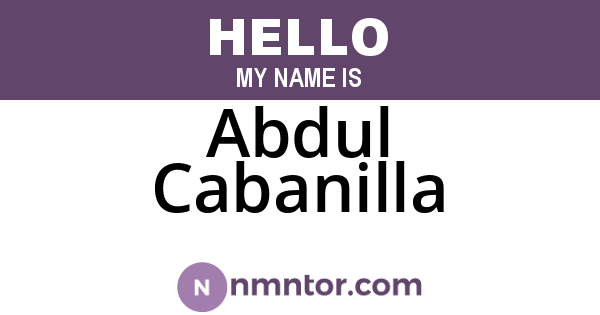Abdul Cabanilla
