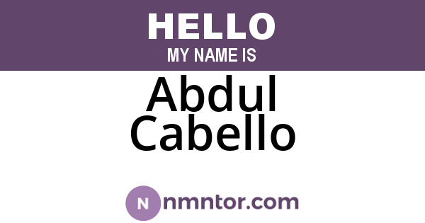 Abdul Cabello