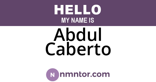 Abdul Caberto
