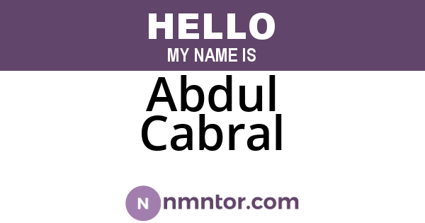 Abdul Cabral