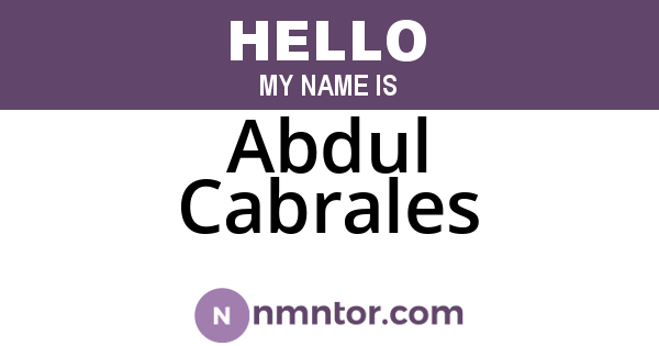 Abdul Cabrales