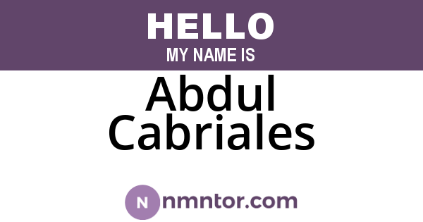 Abdul Cabriales